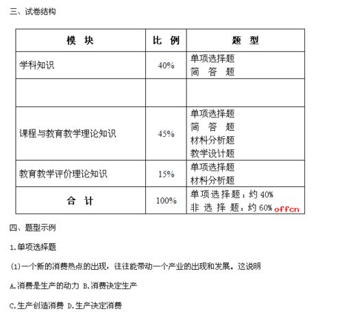 初中政治教师资格证专业知识与能力